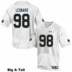 Notre Dame Fighting Irish Men's Harrison Leonard #98 White Under Armour Authentic Stitched Big & Tall College NCAA Football Jersey GXY8499BZ